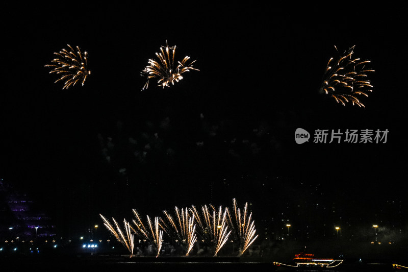 夜空绽放的绚烂烟花