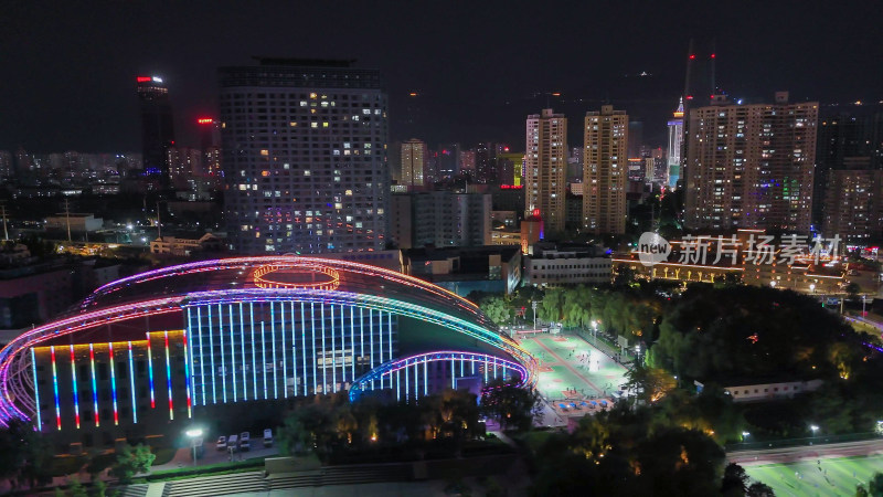 甘肃兰州夜景兰州城市夜景航拍