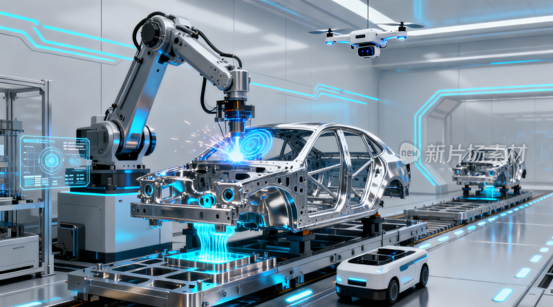 汽车自动化生产车间场景