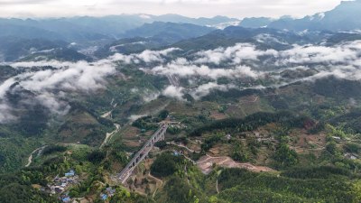 重庆酉阳：雾漫缭绕美青山