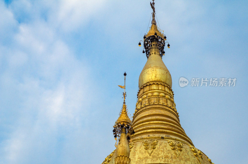 洛阳白马寺国际佛殿苑缅甸大金塔金顶特写