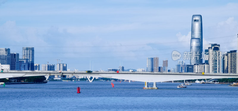 广州市华南大桥和珠江江景