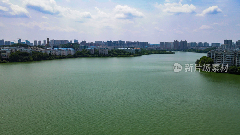 湖北鄂州城市建设航拍图