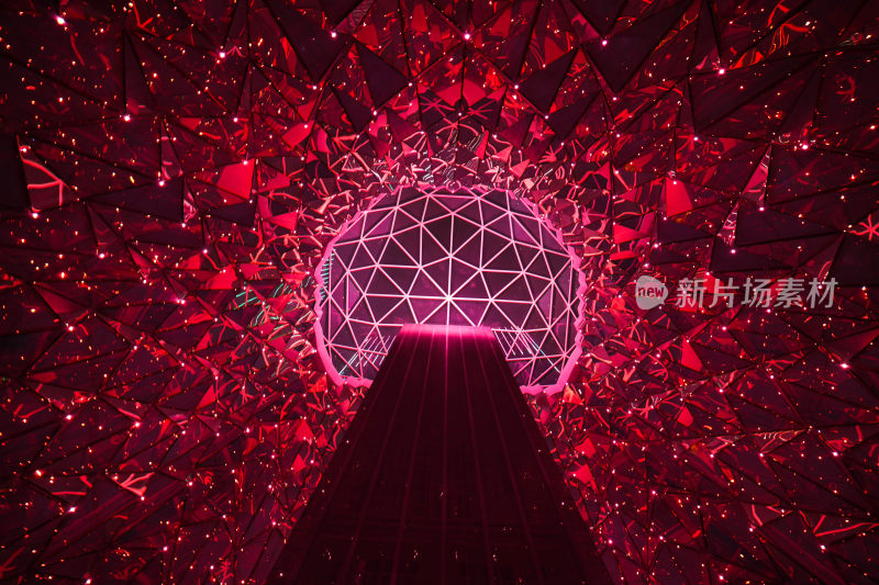 科技感几何结构光影空间