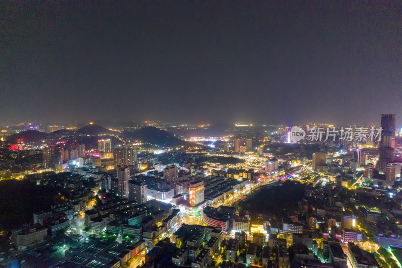 江苏徐州城市夜景航拍图