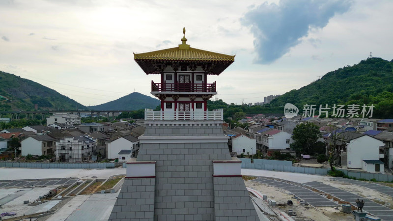 航拍湖北黄石东方山景区