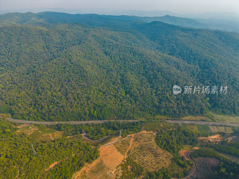 航拍山脉山林