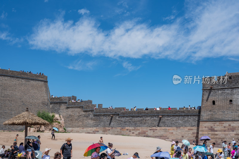 河北山海关老龙头明长城自然建筑景点景观