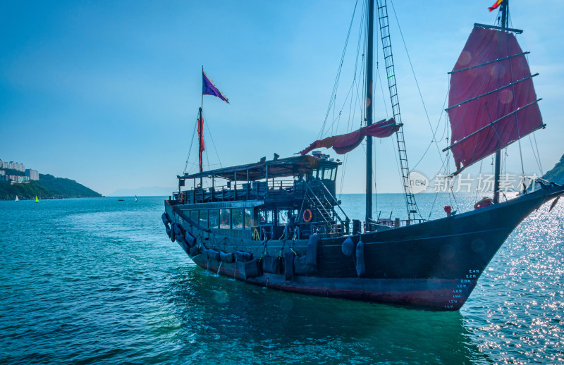 香港赤柱海湾港口海上游轮游船