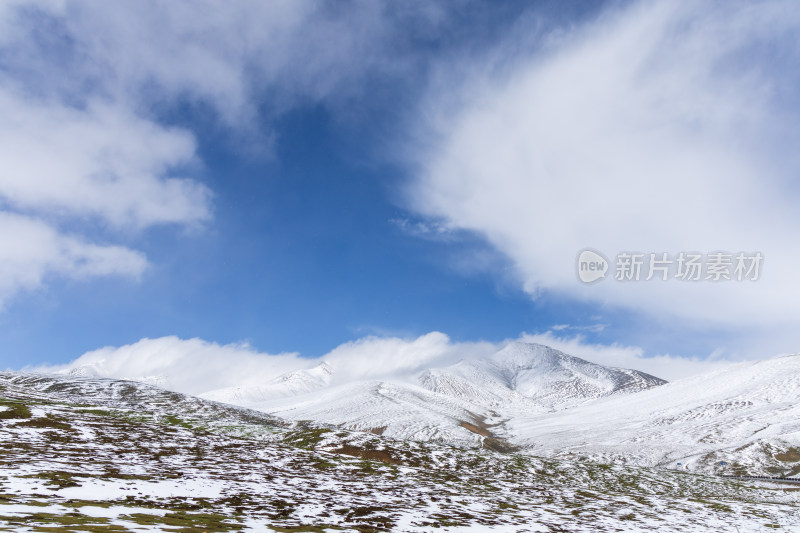 青藏高原青海祁连山脉天境祁连雪山雪景