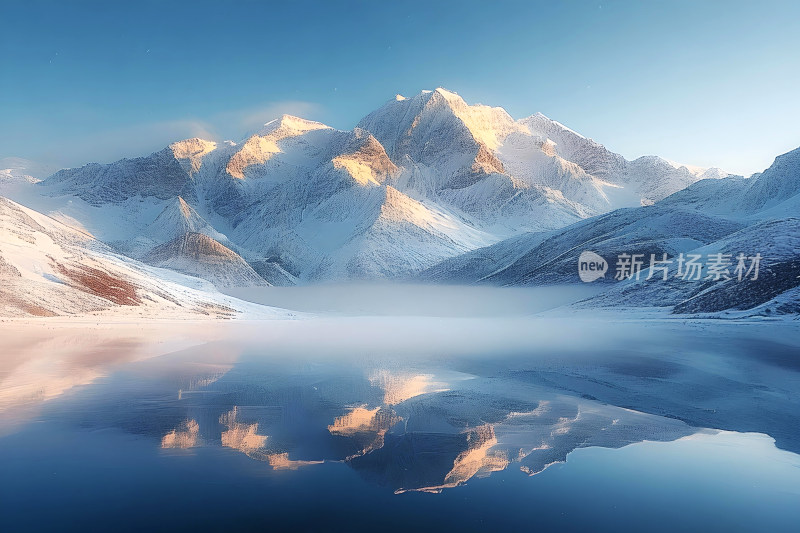 雪山风景冬天天空户外