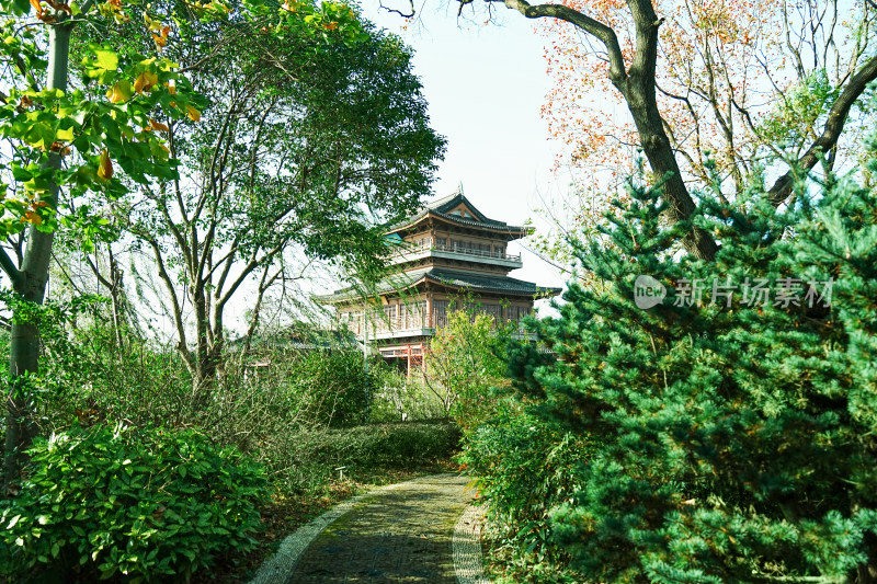 苏州石湖蠡岛阅湖楼