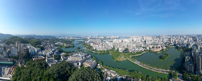 航拍广东惠州城市建设全景图