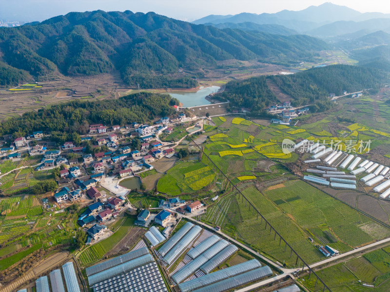 山川丘陵农田农业种植乡村航拍摄影图