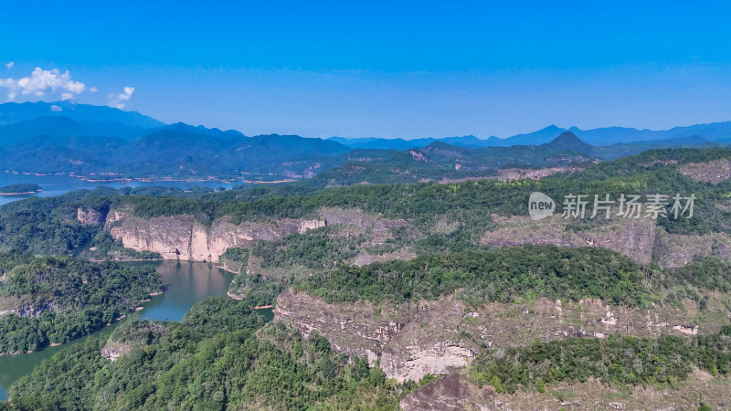 泰宁大金湖丹霞地貌5A景区航拍图