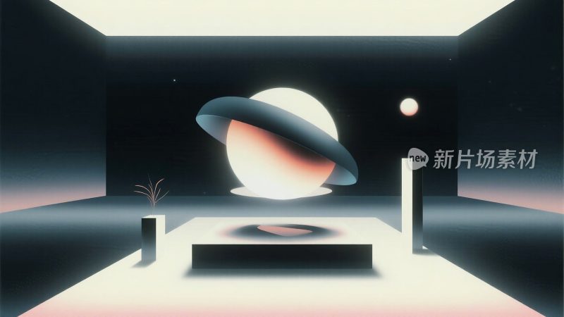科幻风格悬浮星球展示场景