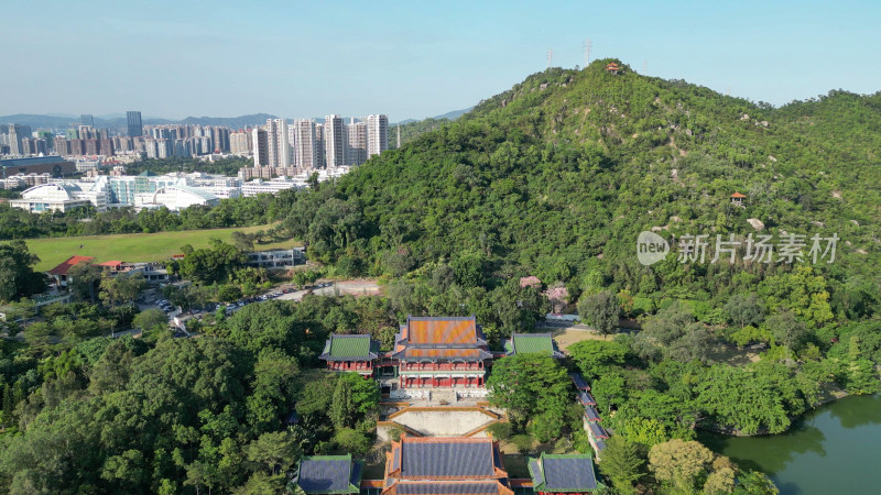 航拍广东珠海圆明新园