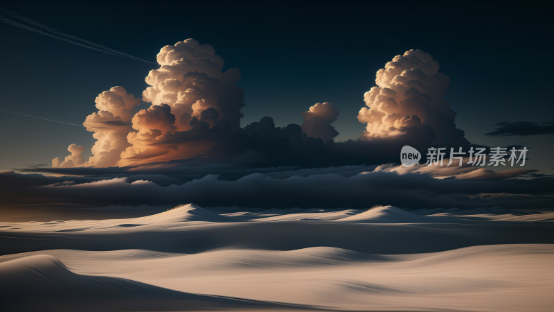 荒漠天空震撼的云朵高级感壁纸