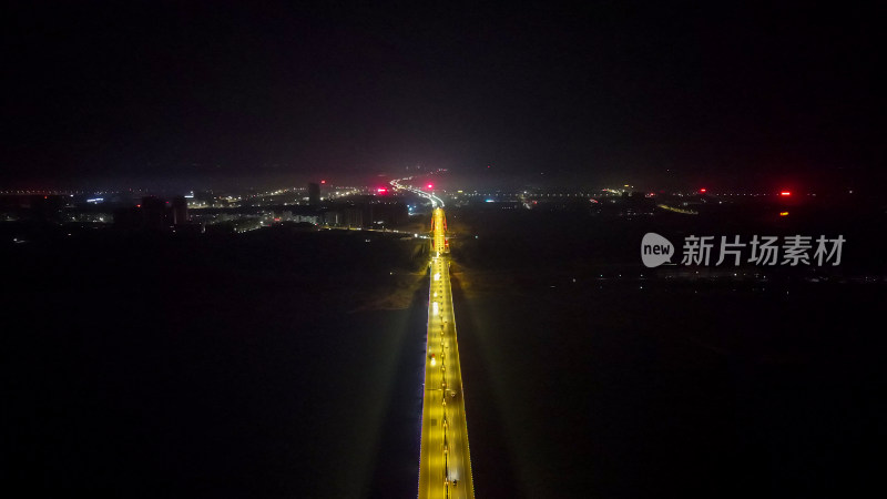 江西樟树赣江四特大桥夜景交通航拍