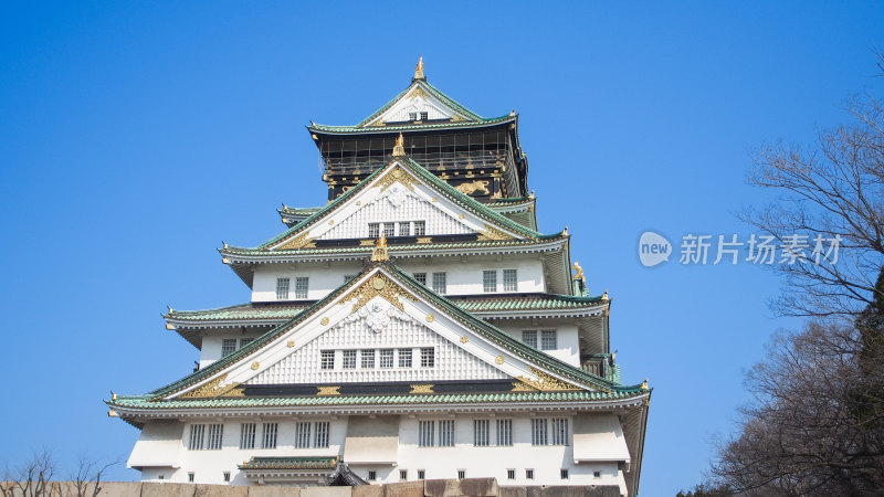 蓝天下的日本大阪城