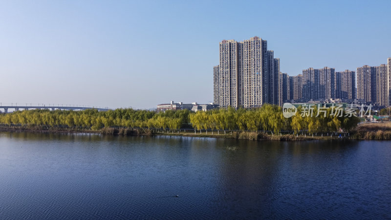 武汉黄塘湖公园风景航拍