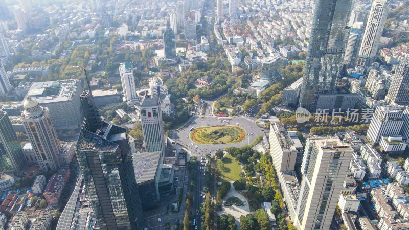 江苏南京城市风光高楼建筑航拍