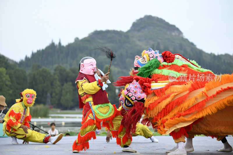 舞狮舞龙非遗传统文化喜庆热闹