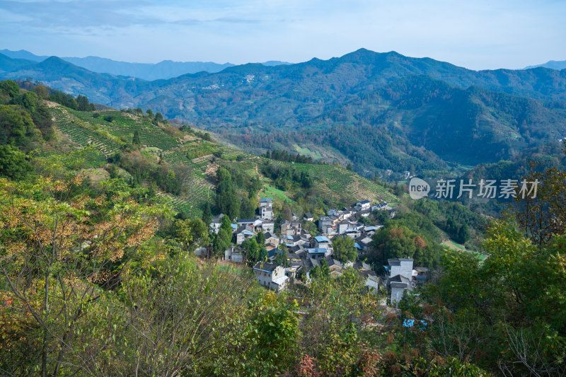 安徽徽州皖南群山云海河流仙境云端村落