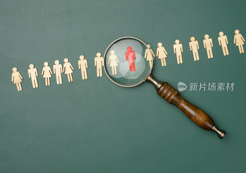 放大镜筛选人群模型素材