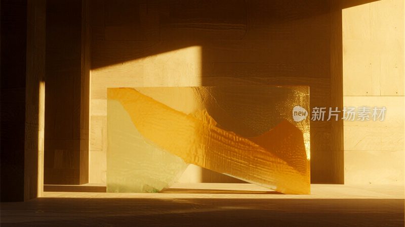 室内光影下的抽象透明物体