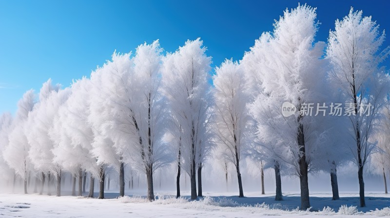 冬季唯美雪景海报背景配图高清摄影图