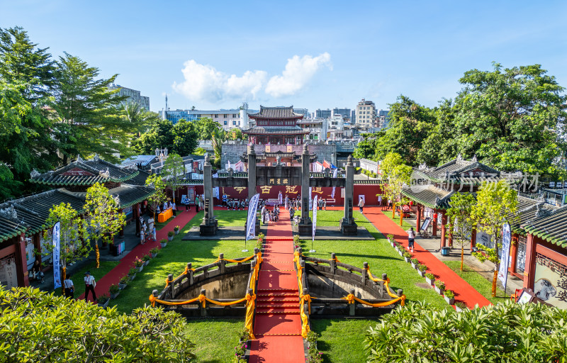 海南三亚崖州古城高视角历史文化航拍全景