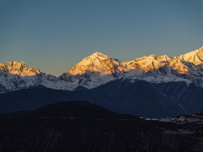 云南香格里拉梅里雪山高空航拍