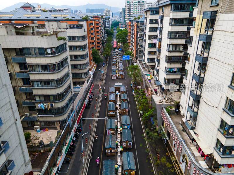 福州达明路美食街航拍图