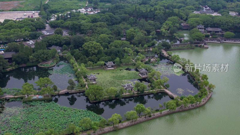 江苏无锡蠡园4A景区航拍图