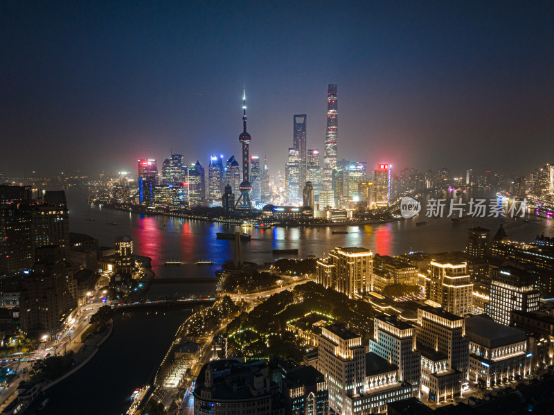 上海陆家嘴金融城航拍画面