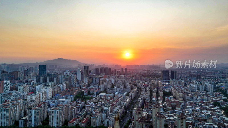 福建泉州日落航拍图