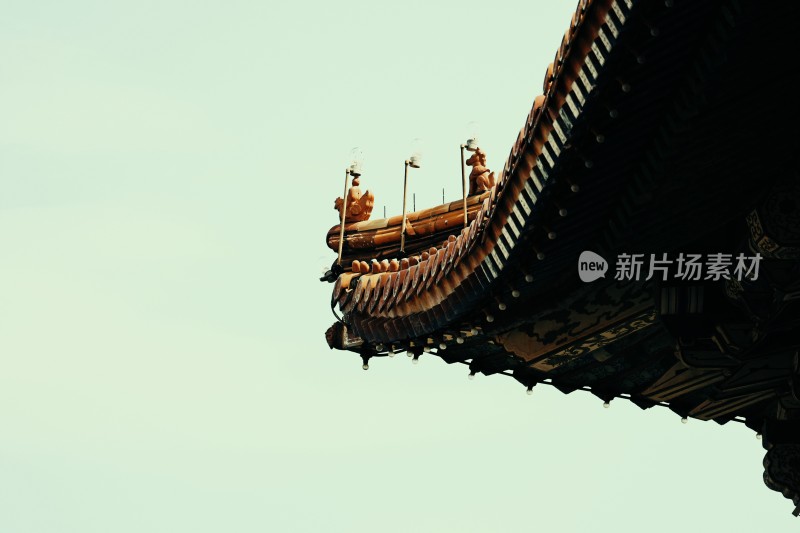 中式古建筑屋檐特写