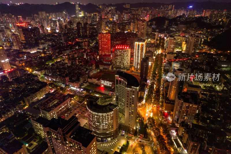 贵阳城市夜景灯光航拍摄影图