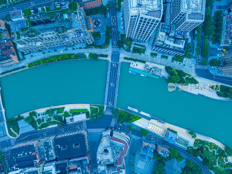 俯瞰上海外滩苏州河街景