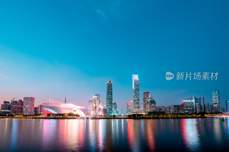 广州城市天际线 珠江新城CBD夜景