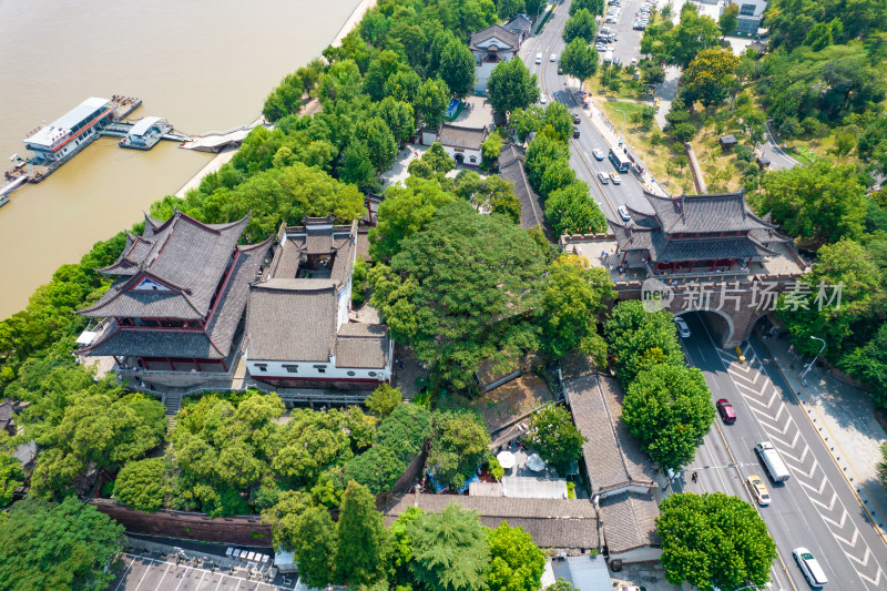 湖北武汉市晴川阁航拍