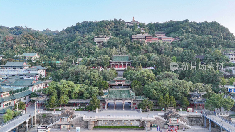 甘肃兰州白塔山公园兰州白塔寺航拍