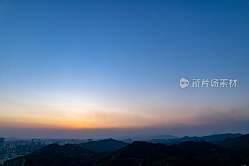 广东珠海城市夕阳晚霞航拍摄影图