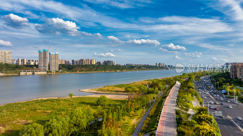 湖南长沙湘江橘子洲景区与湘江风光