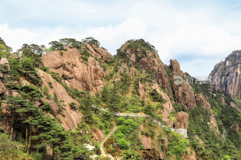 春天黄山自然风光