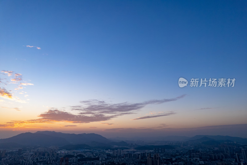 广东江门城市夕阳晚霞航拍摄影图