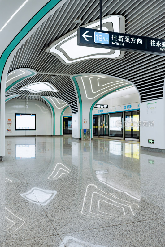 杭州地铁19号线五联站站厅风光