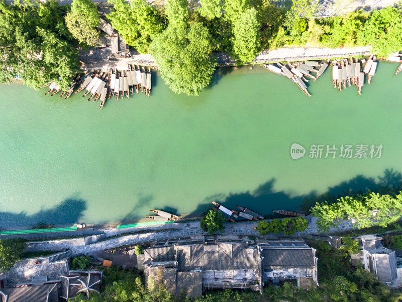 中国著名旅游景点湖南湘西凤凰古城航拍