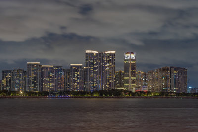 杭州钱江新城城市阳台夜景